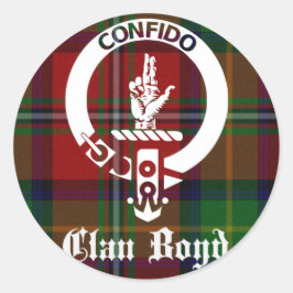 Clan Boyd Crest Tartan Ronde Sticker
