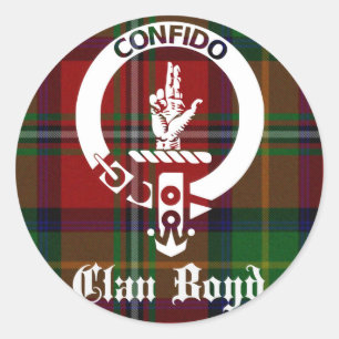 Clan Boyd Crest Tartan Ronde Sticker