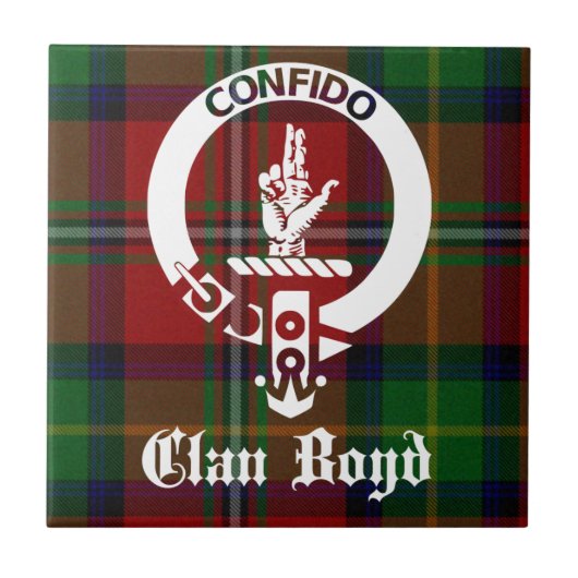 Clan Boyd Crest Tartan Tegeltje (Voorkant)