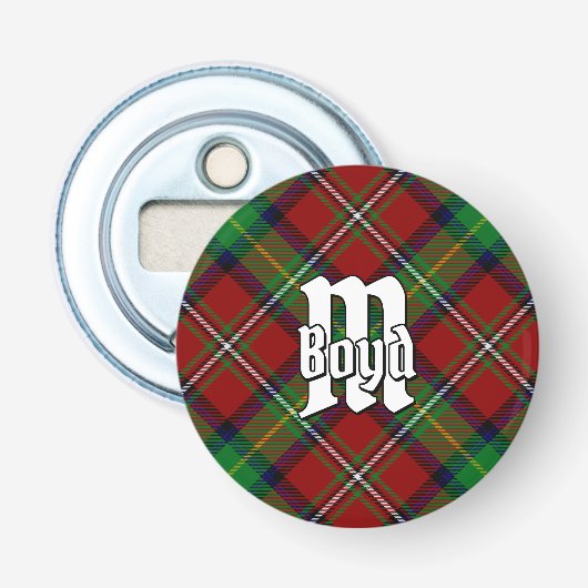 Clan Boyd Tartan flesopener Button Flesopener (Voorkant)