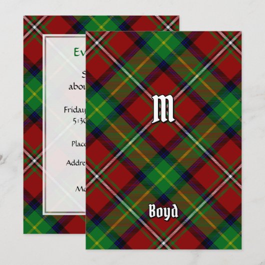 Clan Boyd Tartan Kaart (Voorkant / Achterkant)