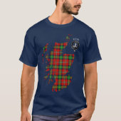 Clan Boyd Tartan Map & Crest T-Shirt (Voorkant)