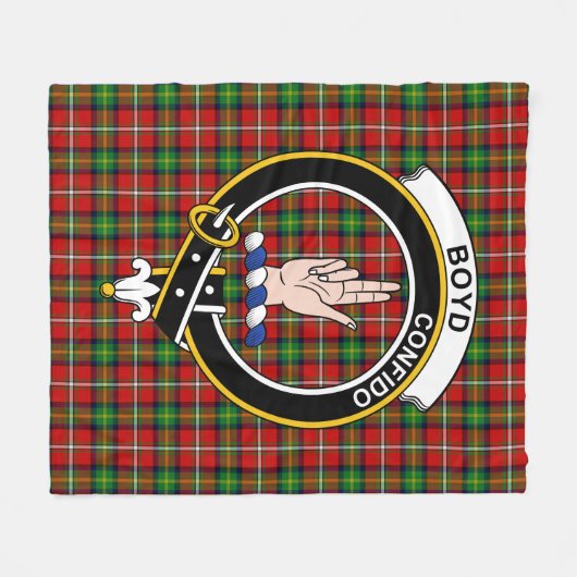Clan Boyd Tartan Pset Fleece Deken (Voorkant (Horizontaal))
