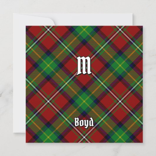 Clan Boyd Tartan uitnodiging (Voorkant)