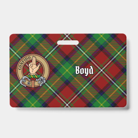 Clan Boyd-wapen over tartan Badge (Voorzijde)