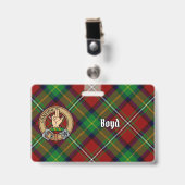 Clan Boyd-wapen over tartan Badge (Voorzijde met clip)