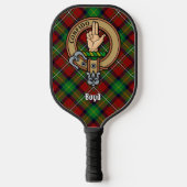 Clan Boyd Wapen over Tartan Pickleball Paddle (Voorkant)