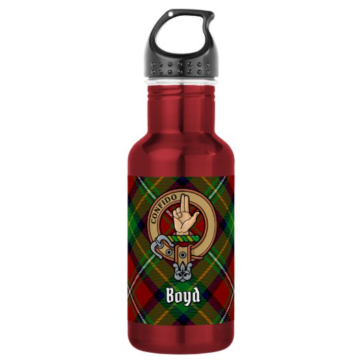 Clan Boyd Wapen over Tartan Waterfles (Voorkant)