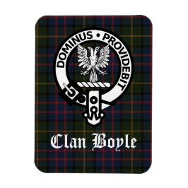 Clan Boyle Crest Badge en Tartan Magneet