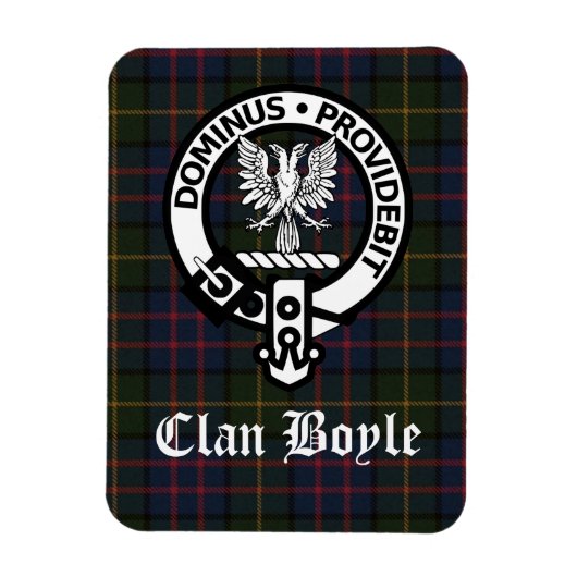 Clan Boyle Crest Badge en Tartan Magneet (Verticaal)