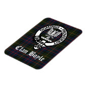 Clan Boyle Crest Badge en Tartan Magneet (Linkerzijde)