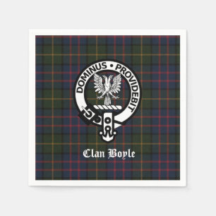 Clan Boyle Crest Badge en Tartan Servet