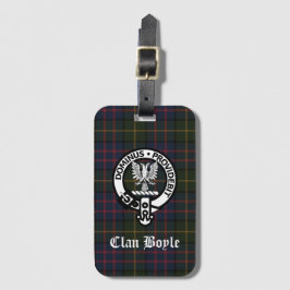 Clan Boyle Crest Badge & Tartan Bagagelabel