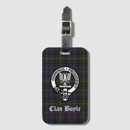Clan Boyle Crest Badge & Tartan Bagagelabel (Voorkant (verticaal))