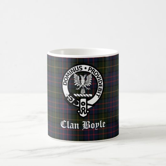 Clan Boyle Crest Badge & Tartan Koffiemok (Center)