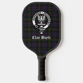 Clan Boyle Crest Badge & Tartan Pickleball Paddle