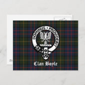 Clan Boyle Crest & Tartan Briefkaart (Voorkant / Achterkant)