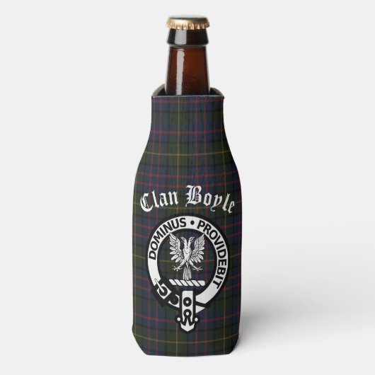 Clan Boyle Crest & Tartan Flesjeskoeler (Fles Voorkant)