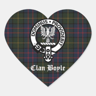 Clan Boyle Crest & Tartan Hart Sticker