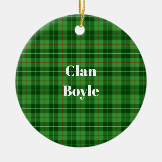 Clan Boyle Tartan Keramisch Ornament (Voorkant)