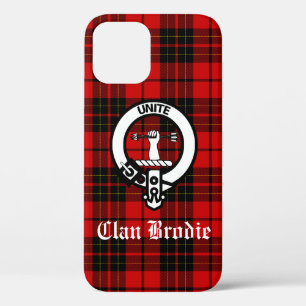 Clan Brodie Crest Badge en Tartan Case-Mate iPhone Case