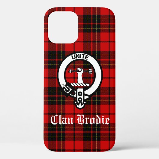 Clan Brodie Crest Badge en Tartan Case-Mate iPhone Case (Achterkant)