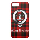 Clan Brodie Crest Badge en Tartan Case-Mate iPhone Case (Achterkant)