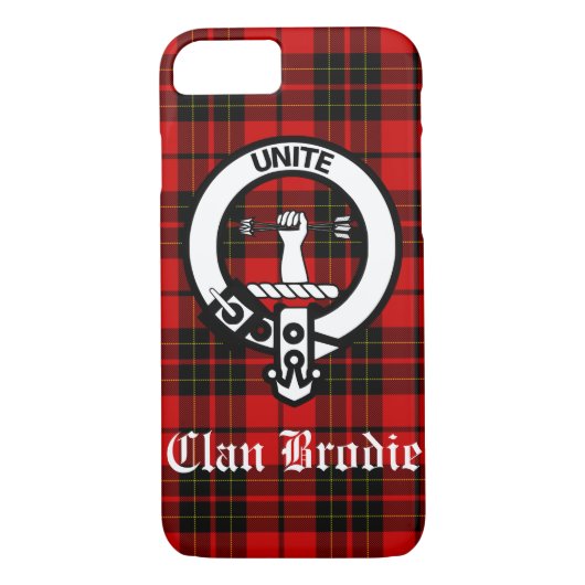 Clan Brodie Crest Badge en Tartan Case-Mate iPhone Case (Achterkant)