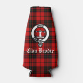 Clan Brodie Crest Badge en Tartan Flesjeskoeler (Voorkant)