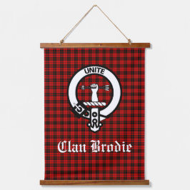 Clan Brodie Crest Badge en Tartan Hangend Wandkleed