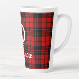 Clan Brodie Crest Badge en Tartan Latte Mok