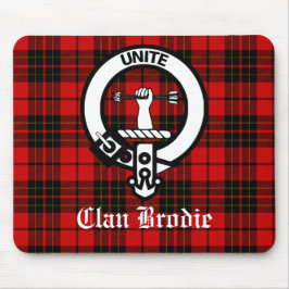 Clan Brodie Crest Badge en Tartan Muismat