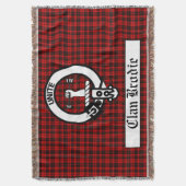 Clan Brodie Crest Badge & Tartan Deken (Voorkant Verticaal)