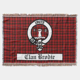 Clan Brodie Crest Badge & Tartan Deken