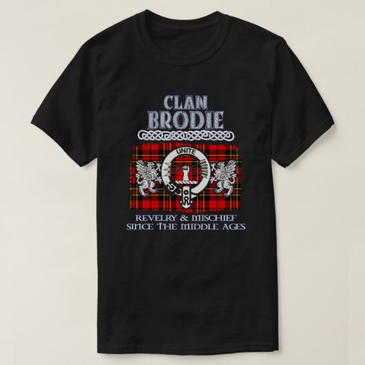 Clan Brodie crest Schotse clans Schotse achternaam T-shirt (Design voorkant)