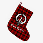 Clan Brodie Crest & Tartan  Grote Kerstsok (Voorkant (Hangend))
