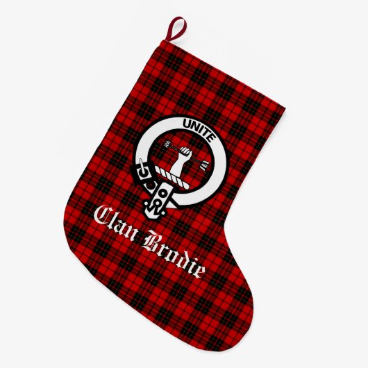 Clan Brodie Crest & Tartan  Grote Kerstsok (Voorkant (Hangend))