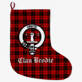 Clan Brodie Crest & Tartan  Grote Kerstsok (Voorkant)