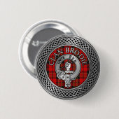 Clan Brodie Crest & Tartan Knot Ronde Button 5,7 Cm (Voorkant /achterkant)