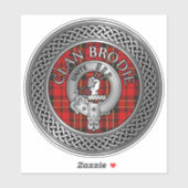Clan Brodie Crest & Tartan Knot Sticker (Vel)