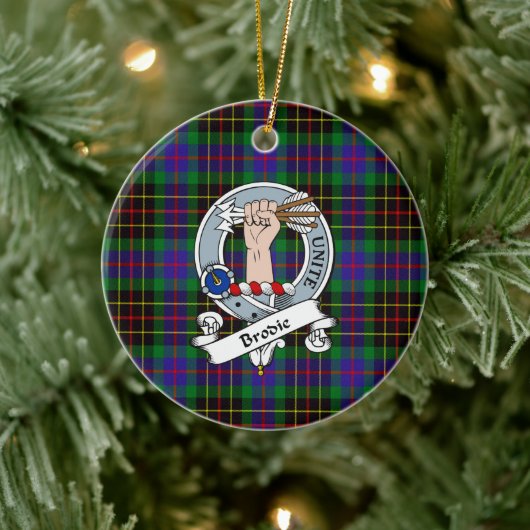 Clan Brodie Hunting Badge Tartan Pset Keramisch Ornament (Boom)