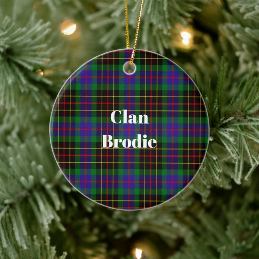 Clan Brodie Hunting Tartan Keramisch Ornament (Boom)