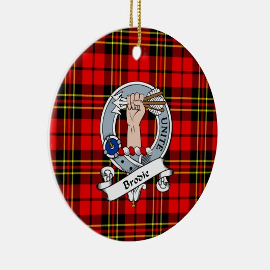 Clan Brodie Modern Badge Tartan Pset Keramisch Ornament (Rechts)