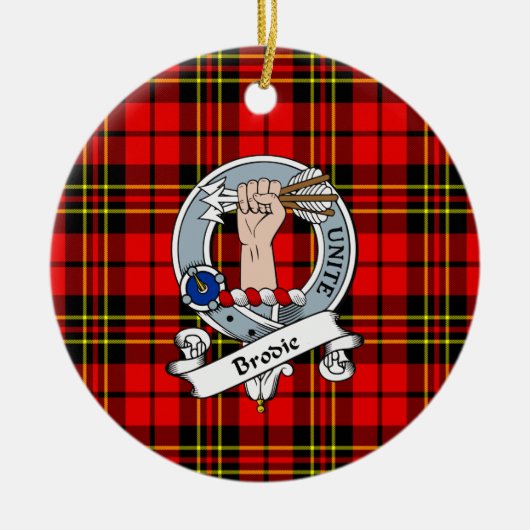 Clan Brodie Modern Badge Tartan Pset Keramisch Ornament (Voorkant)