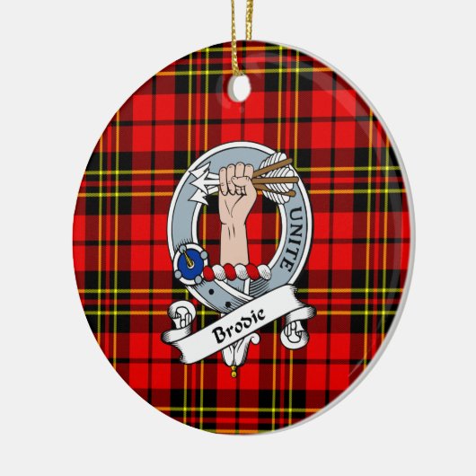 Clan Brodie Modern Badge Tartan Pset Keramisch Ornament (Links)