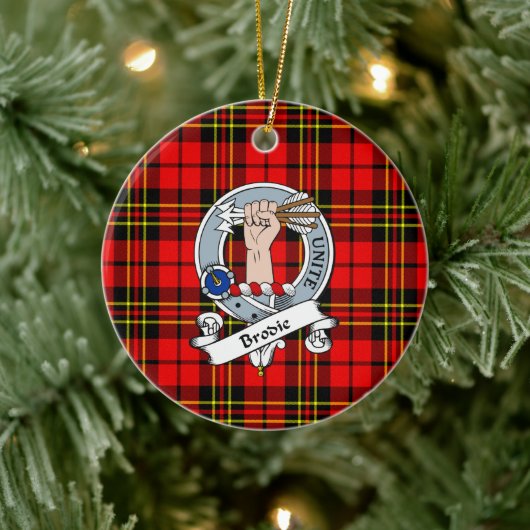 Clan Brodie Modern Badge Tartan Schotse Plaid Keramisch Ornament (Boom)