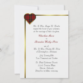 Clan Brodie Plaid Hart Bruiloft Uitnodiging