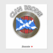 Clan Brodie Schotse Knoop & Vlag Sticker (Vel)
