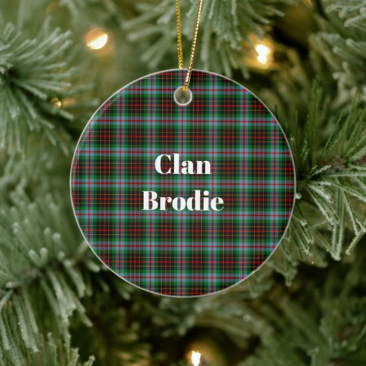 Clan Brodie Tartan Keramisch Ornament (Boom)