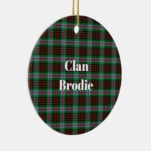 Clan Brodie Tartan Keramisch Ornament (Rechts)